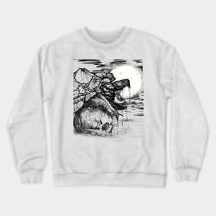 snapping turtle pen and ink Crewneck Sweatshirt